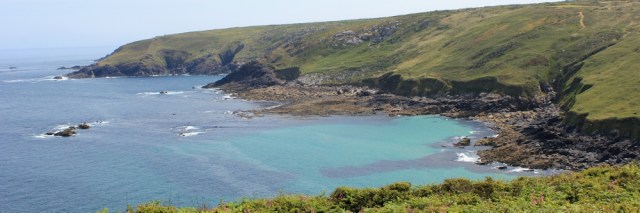  looking to Mussel Point, Ruth on SWCP, north Cornwall