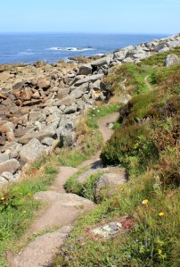 path flattish, Ruth on SWCP in Cornwall