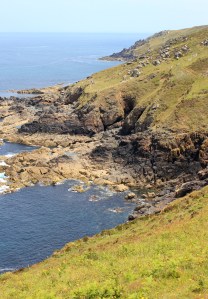  path, not so flat, Ruth on South West Coast Path, Cornwall