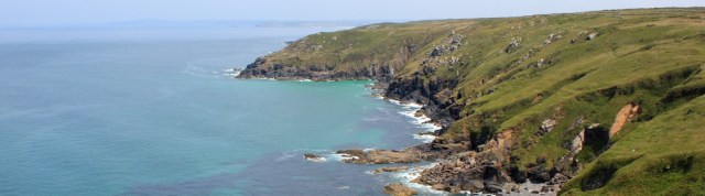  view from Trevega Cliff, towards St Ives, Ruth on the SWCP