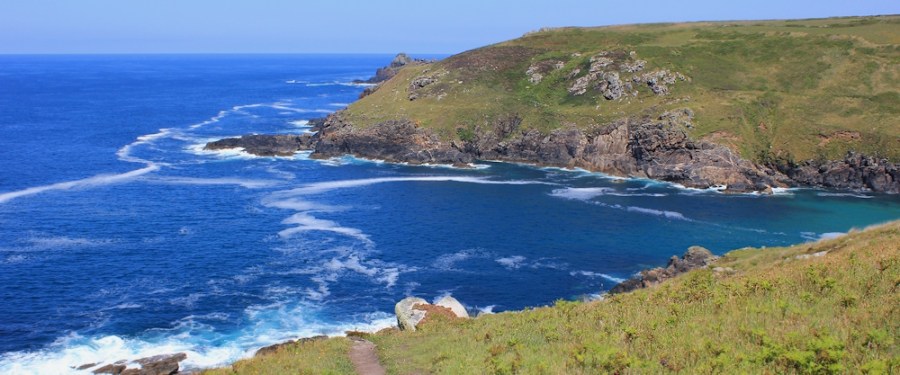 Porthmeor Cove, Ruth walking round the coast, Cornwall
