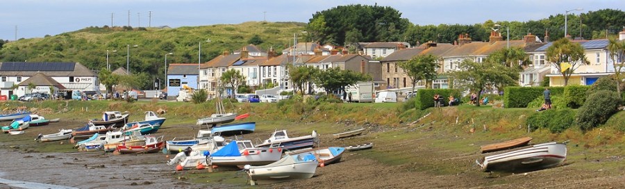 Hayle riverside, Ruth walking the South West Coast Path