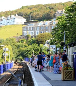 St Ives railway station, Ruth walking the coast, Cornwall