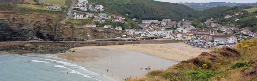 Portreath, Ruth on her coastal walk around the UK, Cornwall