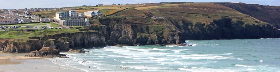 looking back to St Agnes, Ruth Livingstone walking the South West Coast Path
