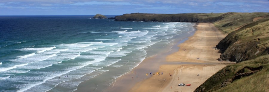 look ahead along Perran Beach, Ruth's coastal walking