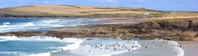 Treyarnon and Constantine Bay, Ruth walking the South West Coast Path
