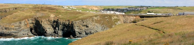  Penhale Camp, Ruth walking the coast in Cornwall