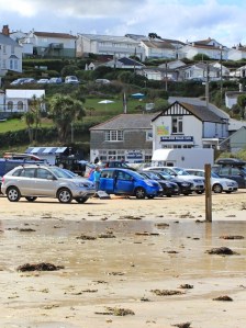 Polzeath beach car park and cafe, Ruth's coast walk