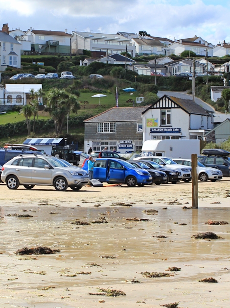 Polzeath beach car park and cafe, Ruth's coast walk