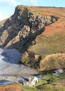 Millook, Ruth on the coastal path to Bude