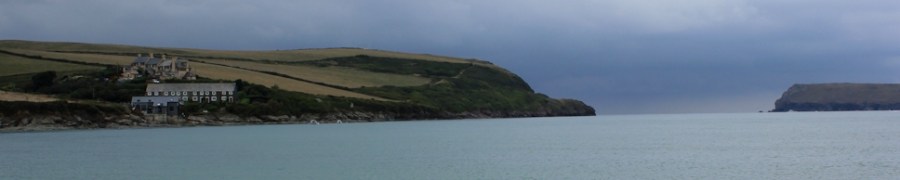 darkening skies, Padstow, Ruth walking the UK coast
