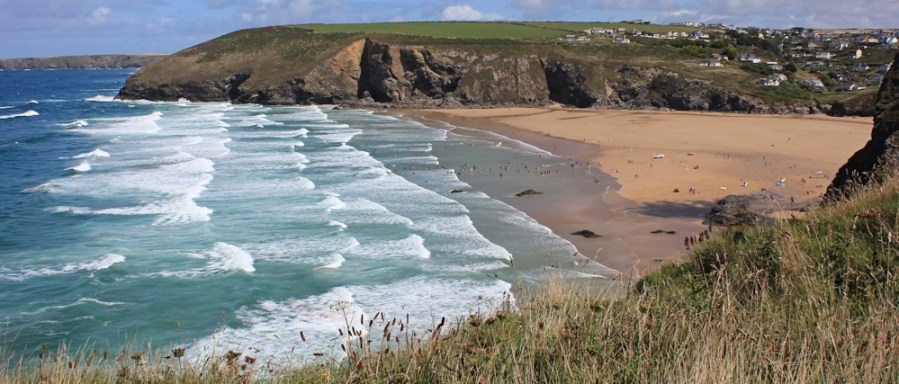 Mawgan Porth, Ruth walking the SWCP in Cornwall
