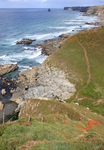 more ups and downs, towards Trebarwith Strand, Ruth's coast walking
