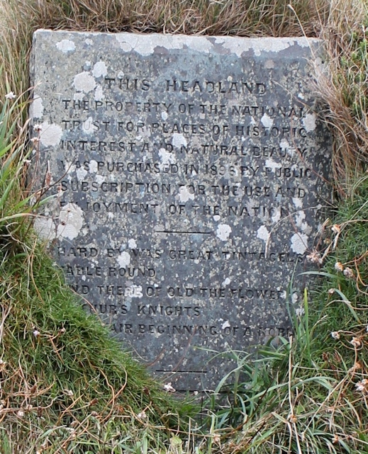 National Trust stone, Tintagel, Ruth's round the coast walk