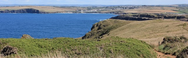 Mother Ivey's Bay from Dinas Head, Ruth's coastal walk, Cornwall