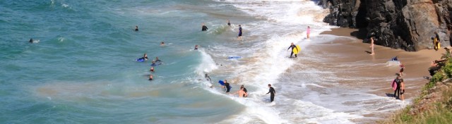 surfers everywhere, Porthcothan, Ruth's coast walking