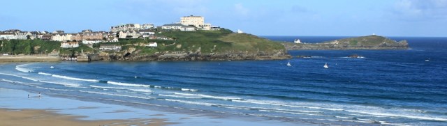 Newquay, Cornwall, Ruth walking the SWCP