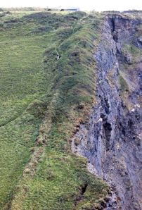 Down to the Pentargon Waterfall, Ruth walking the SWCP, Cornwall