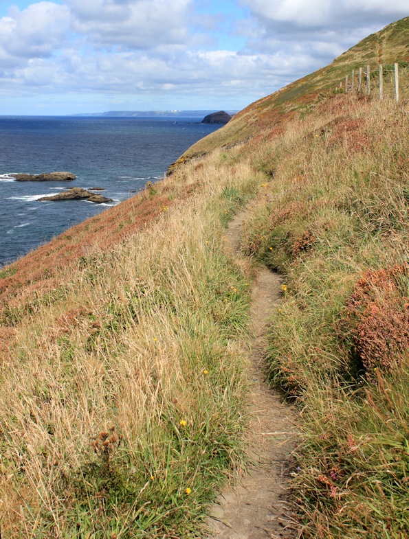 Beeny Cliff, Ruth walking the coast in Cornwall, SWCP