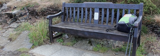 Paul Heard's bench, Ruth's coastal walk on Beeny Cliff