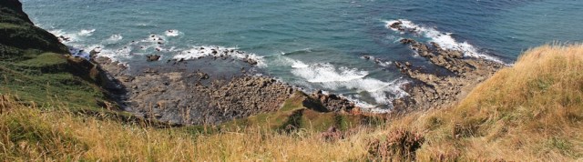 Rocks below, SWCP, Ruth in north Cornwall