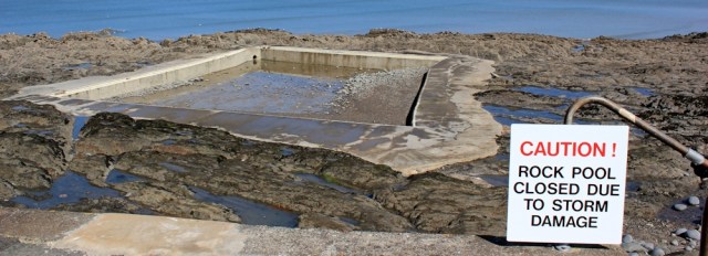 Rock pool closes, Westward Ho, Ruth's coast walk, Devon