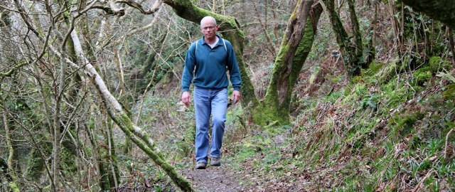 Hubby, above Peppercombe, Ruth's coast walk