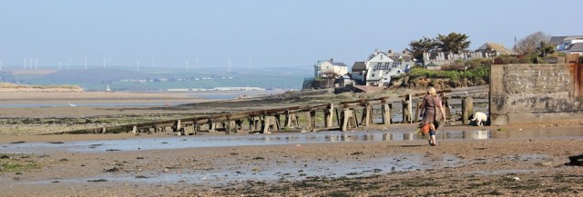 old ferry ramp, Appledore, Ruth on her coast walk around the UK