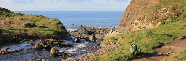17 Waterfall at Welcombe Mouth, Ruth's coastal walk, North Devon on SWCP