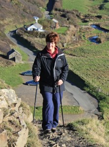 21 Ruth walking up from Duck Pool, Cornwall, South West Coast Path