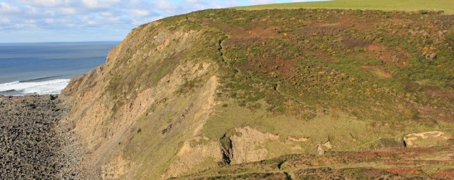 25 Stanbury Mouth, Ruth walking the South West Coast Path, Morwenstow, Cornwall