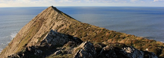 27 High Sharpnose Point - Ruth walking the coast near Morwenstow, Cornwall