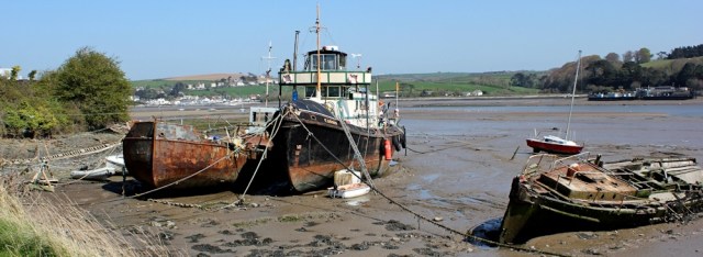 rusting boats, River Torridge, near Bideford, Ruth's coast walking