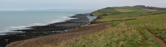 on Green Cliff, looking ahead to Saunton Sands, Ruth's coastal walk, SWCP