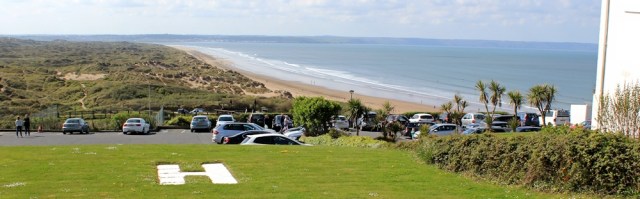  hotel car park and view of Braunton Burrows, Ruth's coast walk