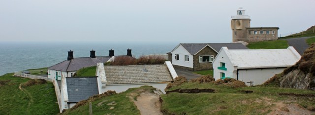 Bull Point light house, Ruth walking the South West Coast Path, North Devon
