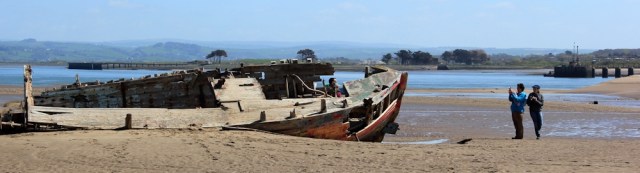  more wrecked boats, The Neck, Braunton, Ruth walking the South West Coast Path