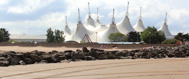 Butlins, Minehead, Ruth walking the coast