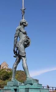 09 Pregnant statue, from other side, Ruth in Ilfracombe