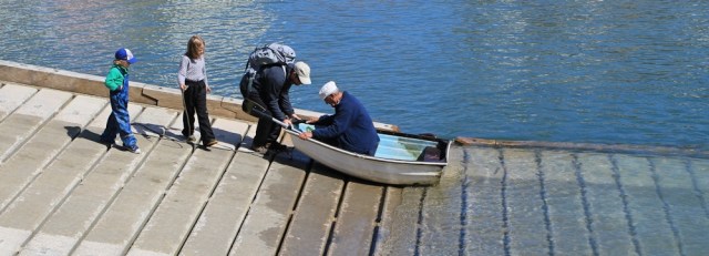 launching the dinghy, Ruth's walk through Ilfracombe