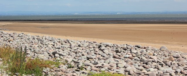 Dunster Beach, empty sand, Ruth on Somerset Coast Path
