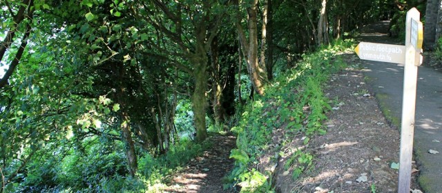 Path down to Lynmouth, Ruth on the South West Coast Path