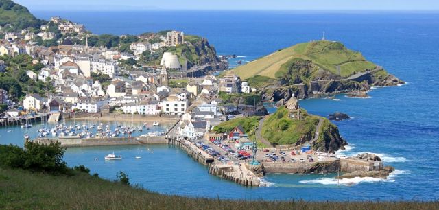 Ilfracombe from Hillsborough Fort, Ruth on her coastal walk in Devon