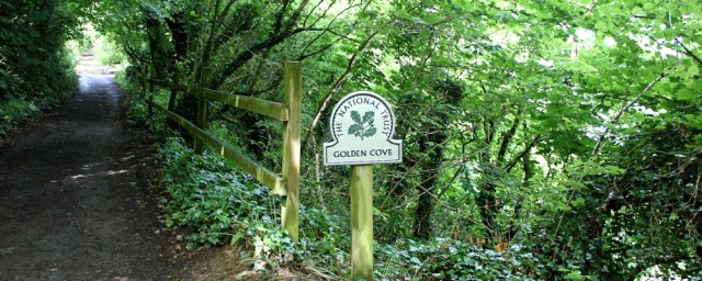 Ruth walking above Golden Cove, SWCP near Combe Martin