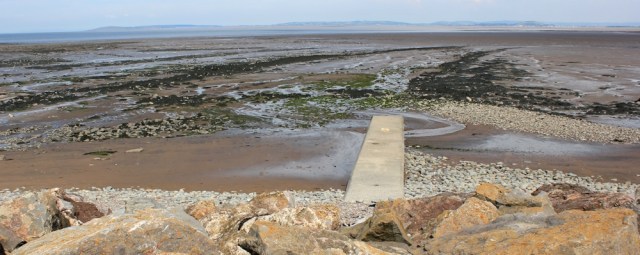looking over Bridgwater Bay, Ruth on West Somerset Coast Path, Hinkley Point