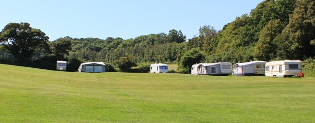 campsite, Warren Bay, Ruth on her coastal walk, near Watchet, Somerset