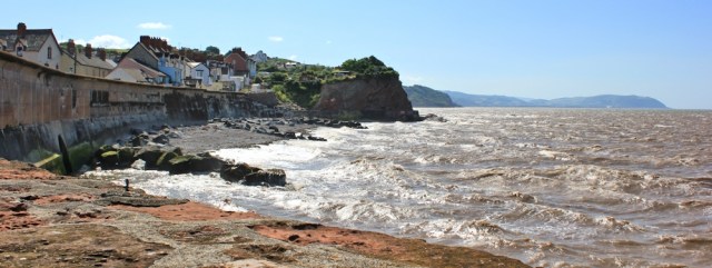 wild waves off harbour wall, Watchet, Ruth walking the coast