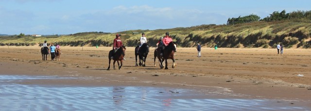  horse riders, Brean, Ruth's coast walking, North Somerset