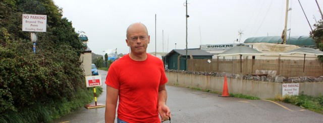 meeting hubby at Uphill Marina, Ruth walking the Somerset coast, Weston super Mare